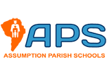 Logo of Ascension Parish Schools featuring a human silhouette within an outline of the Louisiana parish, designed by Louisiana Claims Administrators.